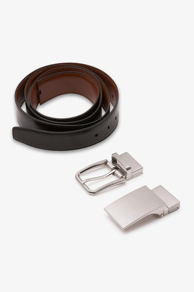Coffret ceinture r&eacute;versible avec plaque et boucle