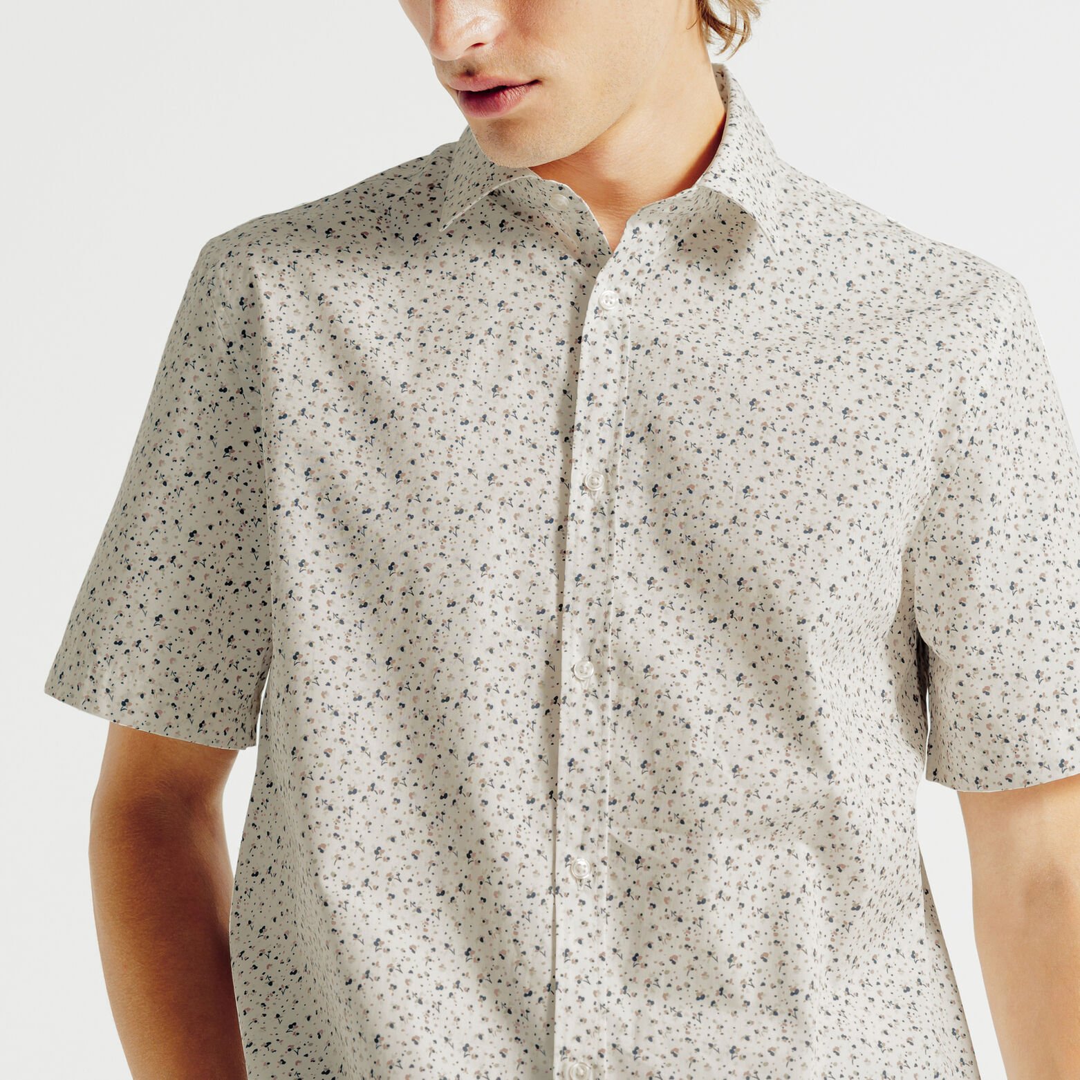 Regular fit hemdje in katoen met bloemenprint