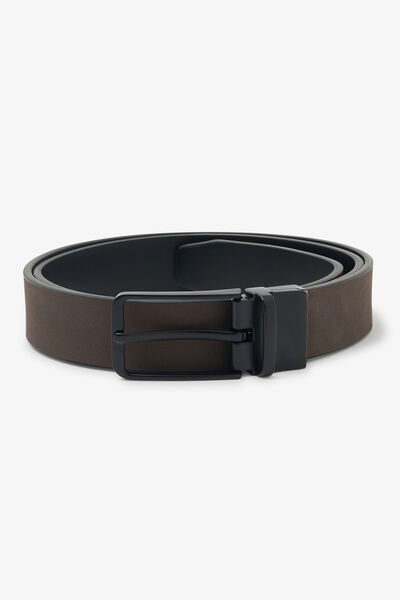 Ceinture r&eacute;versible en cuir &agrave; boucle