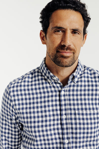 Chemise en coton flanelle &agrave; carreaux