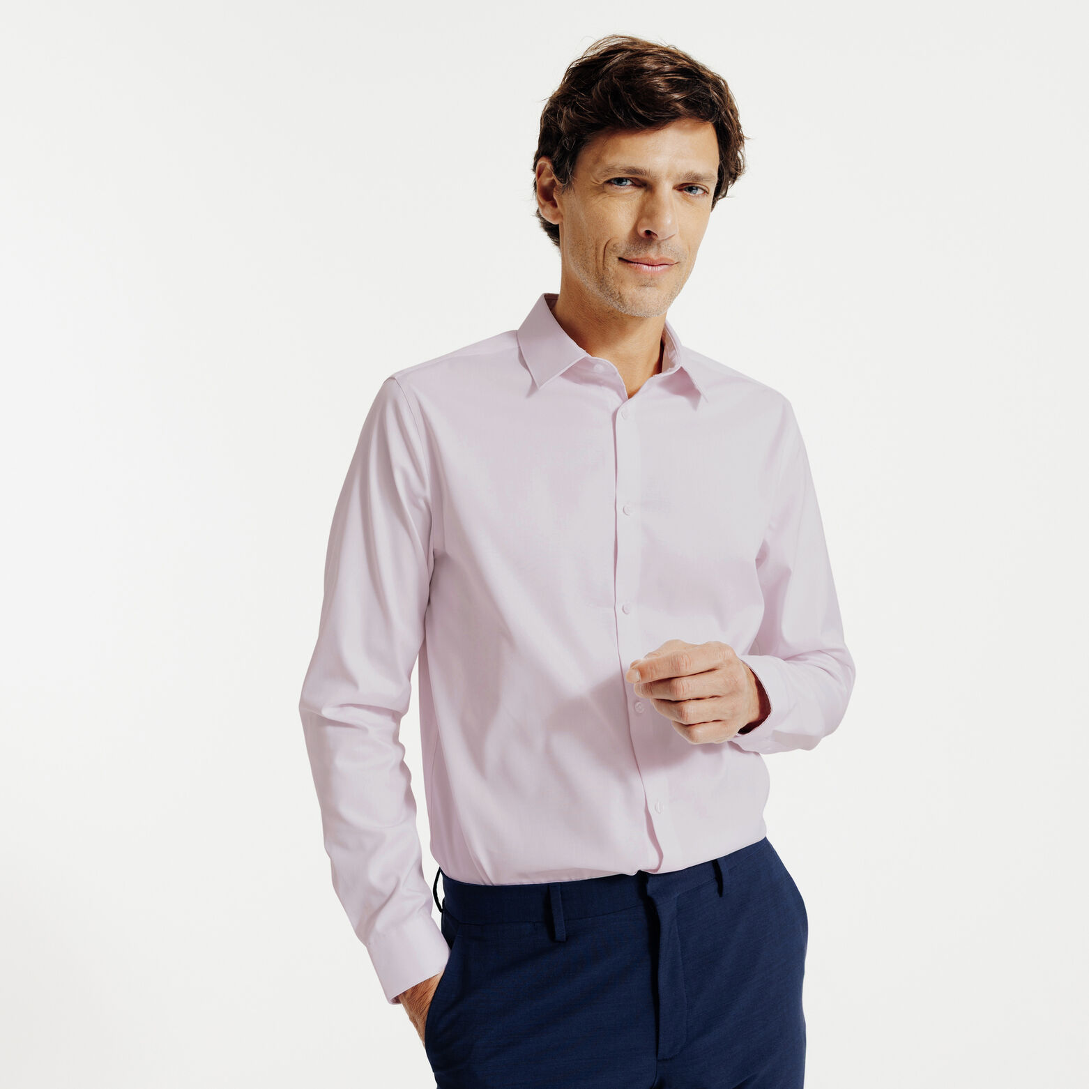 Chemise sans repassage en coton regular