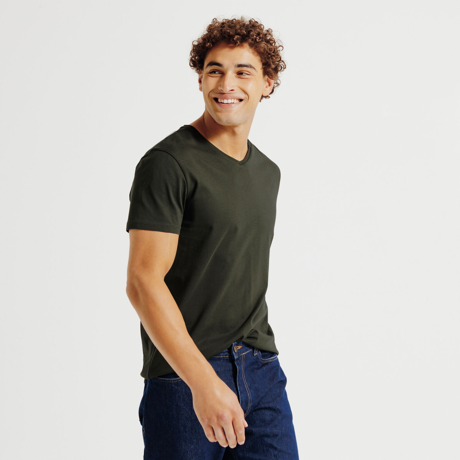 Tee shirt col V en coton