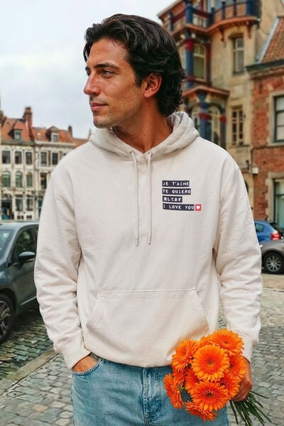 Sweater met kap en Sint-Valentijn afbeelding