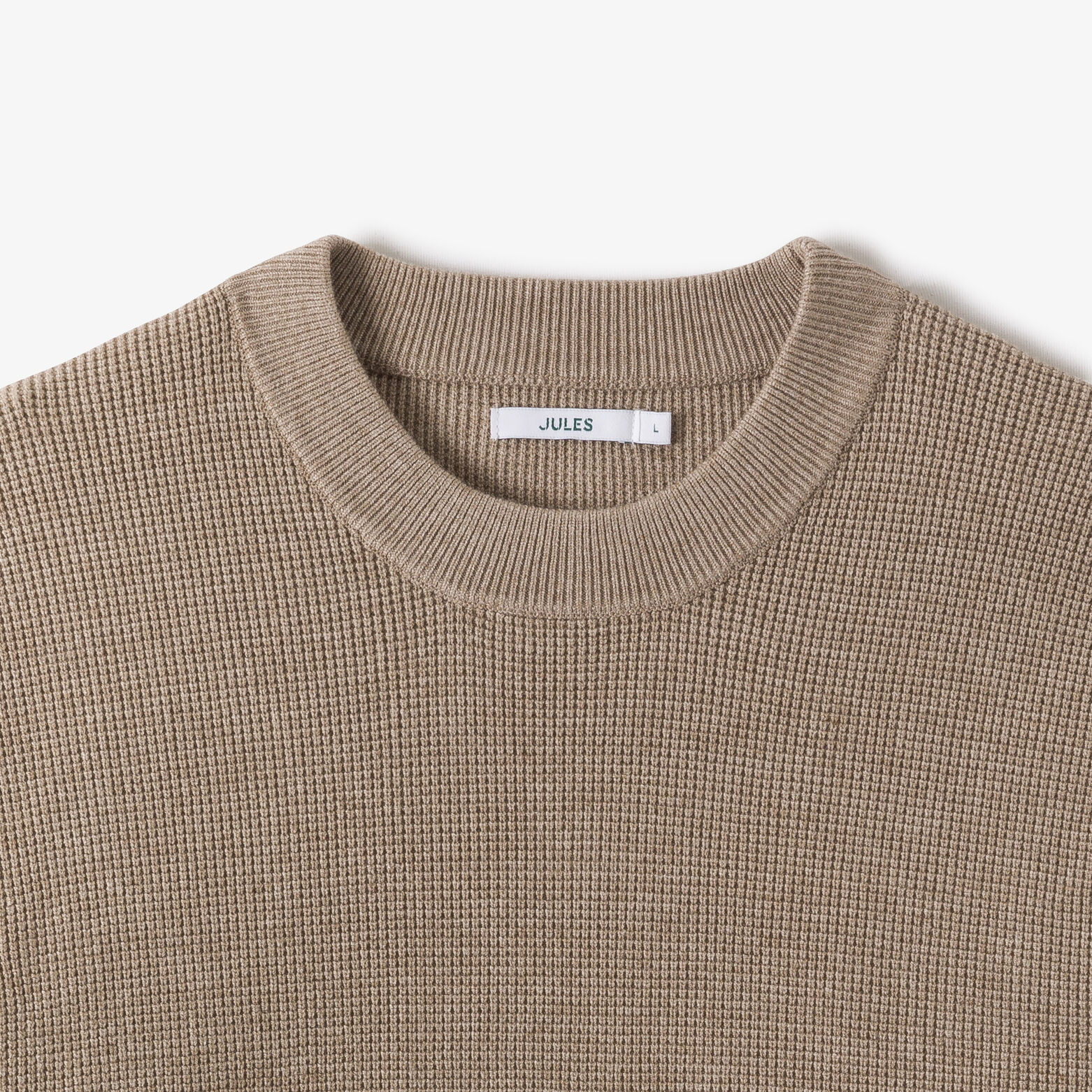 Pull col rond jeux de points fantaisie