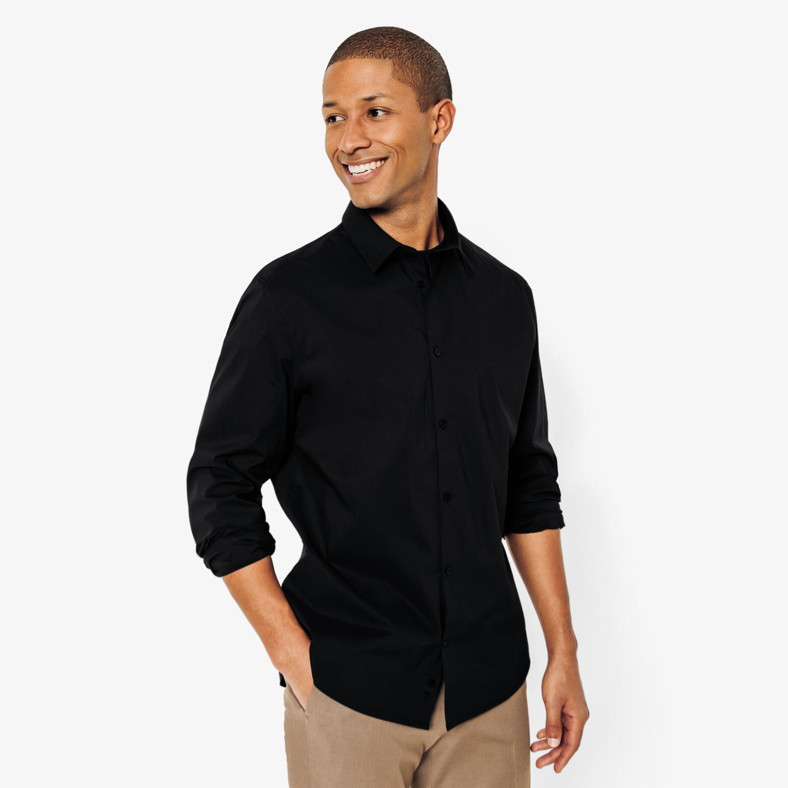 Chemise slim unie coton