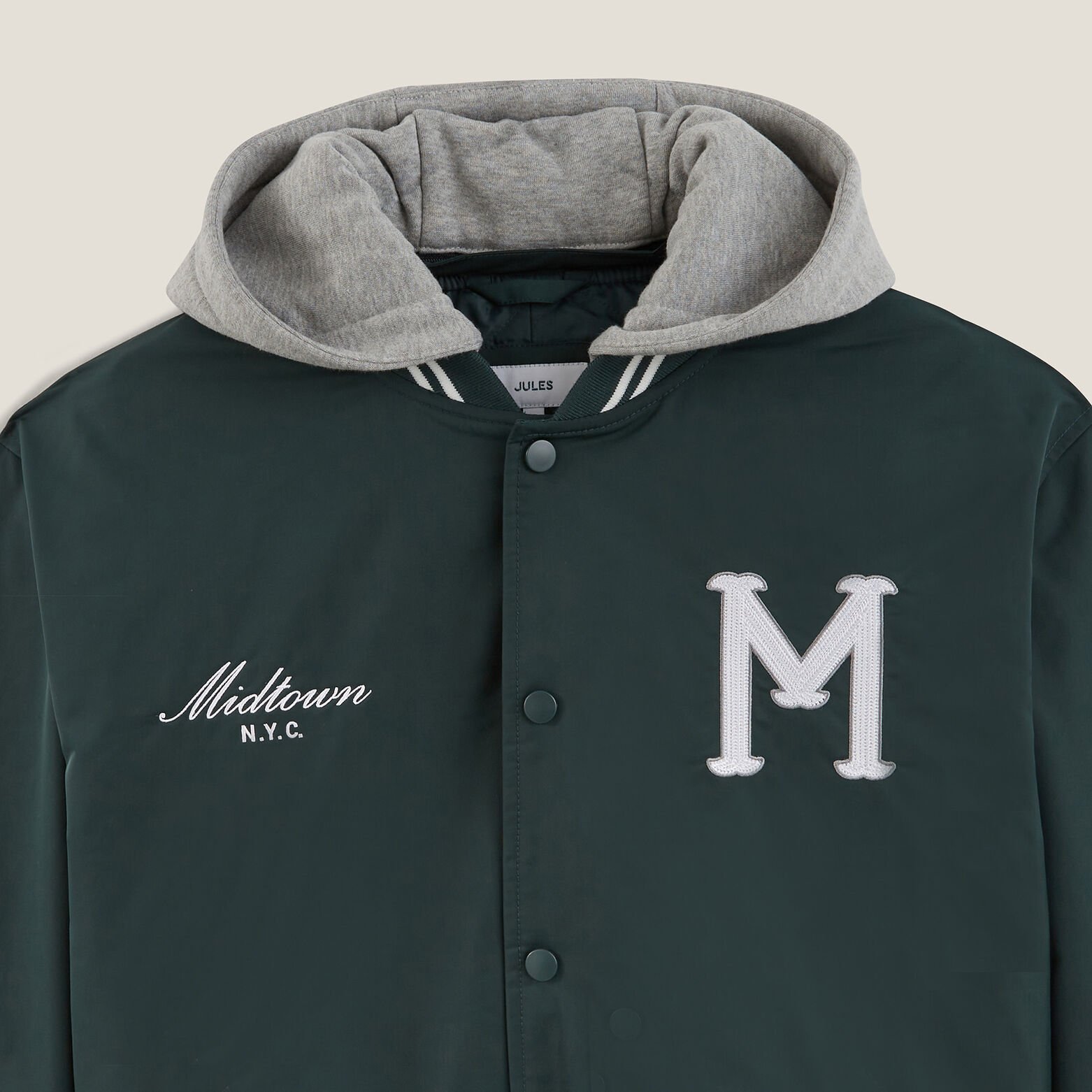 Blouson campus &agrave; capuche