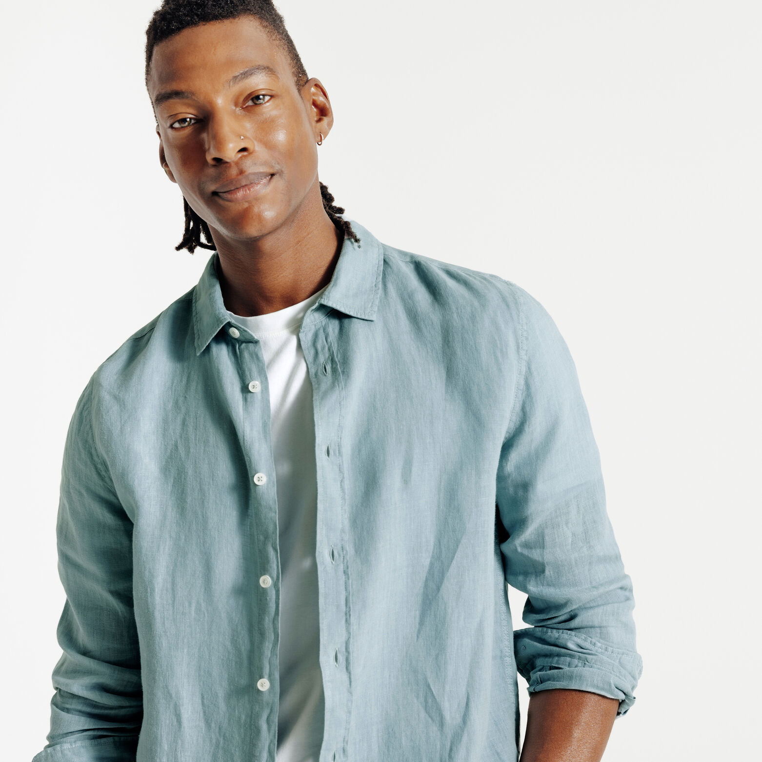 Regular fit hemd in linnen