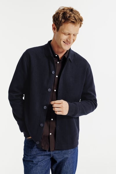 Gilet cardigan boutonn&eacute; col polo