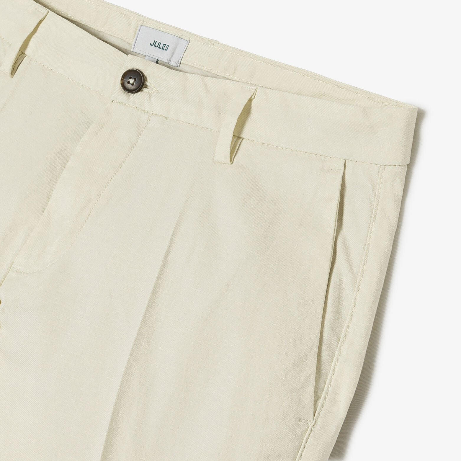 Regular fit chinobroek in katoen en linnen