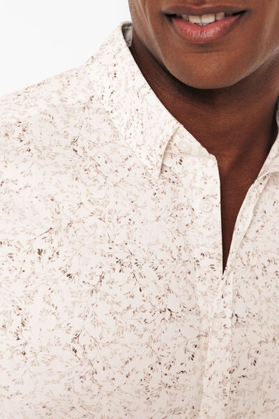 Chemise en coton imprim&eacute; floral slim