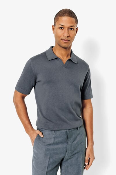 Polo en maille col resort jersey