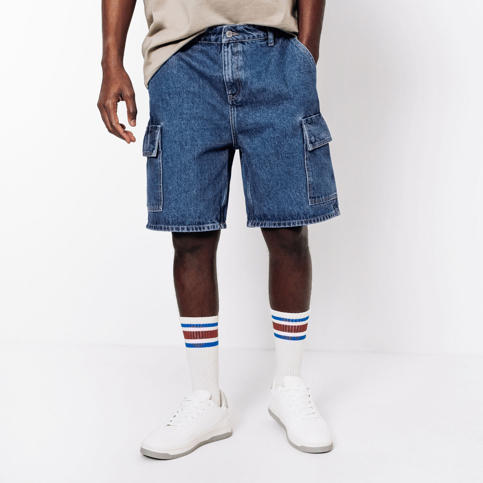 Bermuda baggy en jean