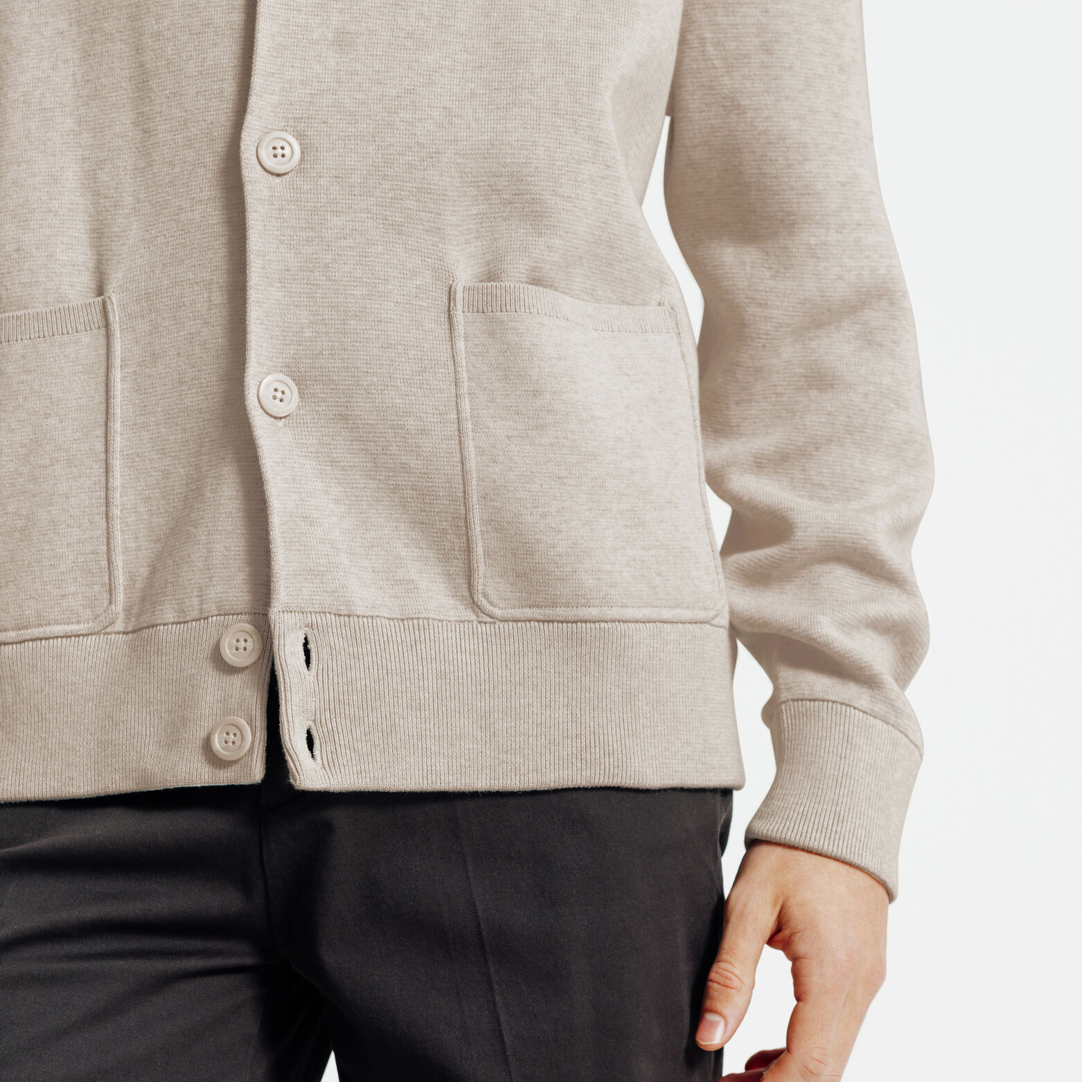 Gilet met knopen en opstaande kraag