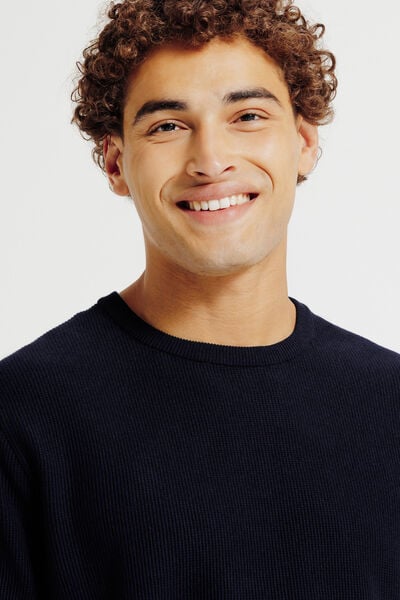 Tee shirt en maille jeux de points fantaisie