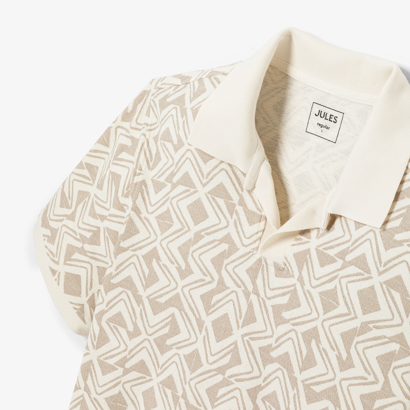 Polo manches courtes imprim&eacute; col resort