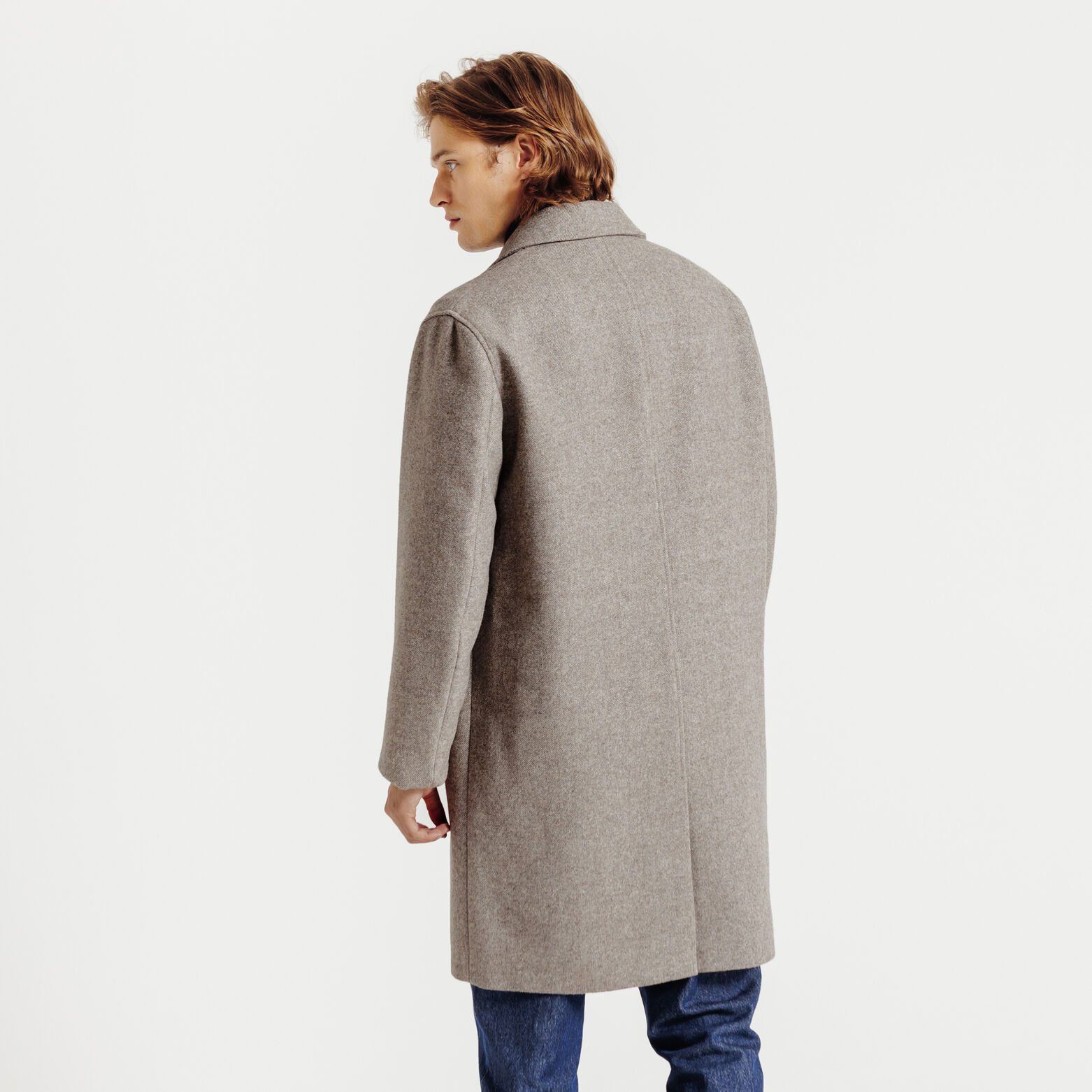 Manteau long col tailleur