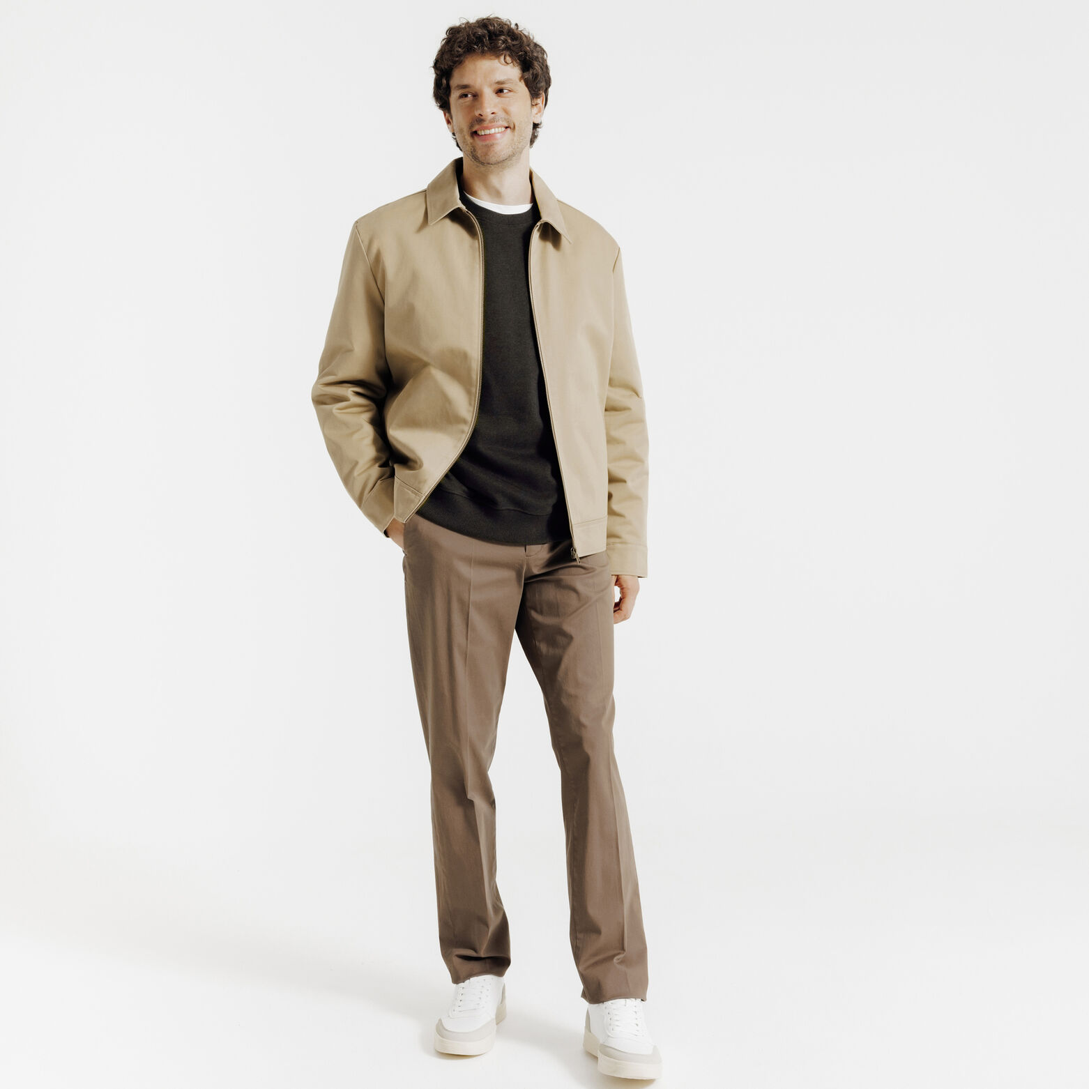 Sweater met ronde hals, print op voor-en achterkan