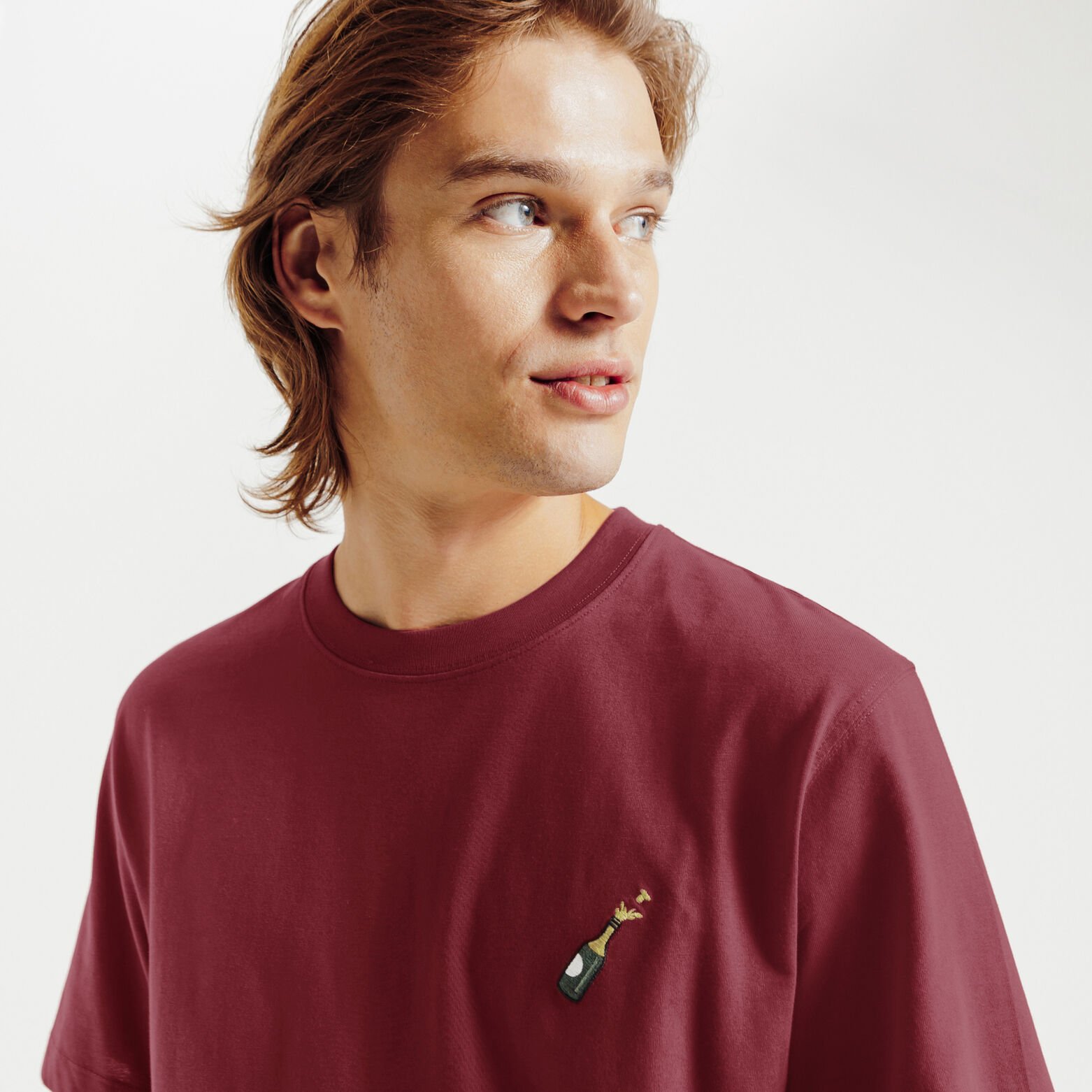 Tee shirt brod&eacute; poitrine en coton