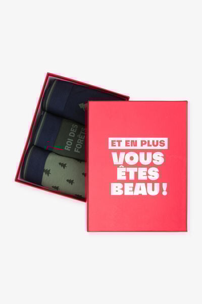 Coffret 3 boxers esprit No&euml;l