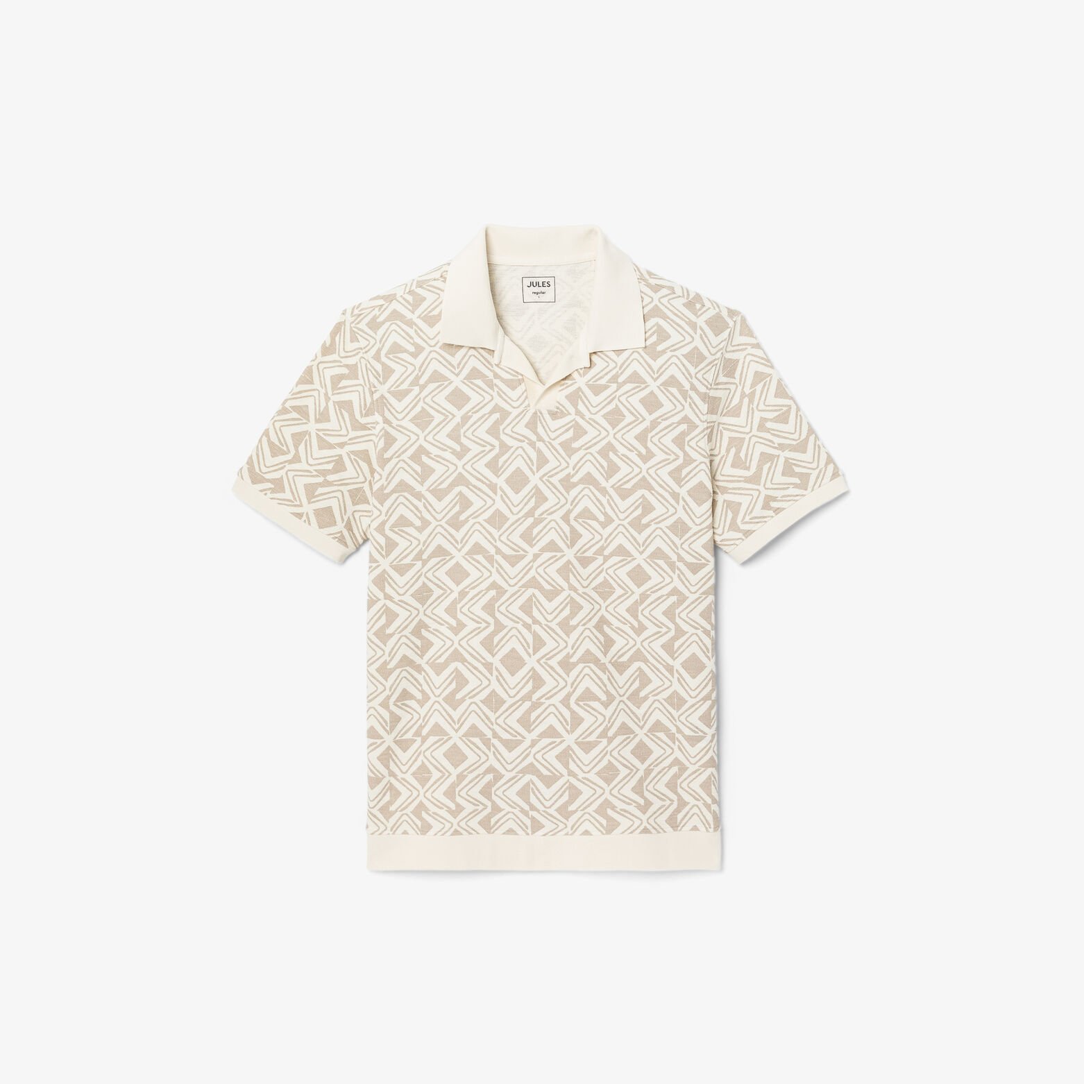 Polo manches courtes imprim&eacute; col resort