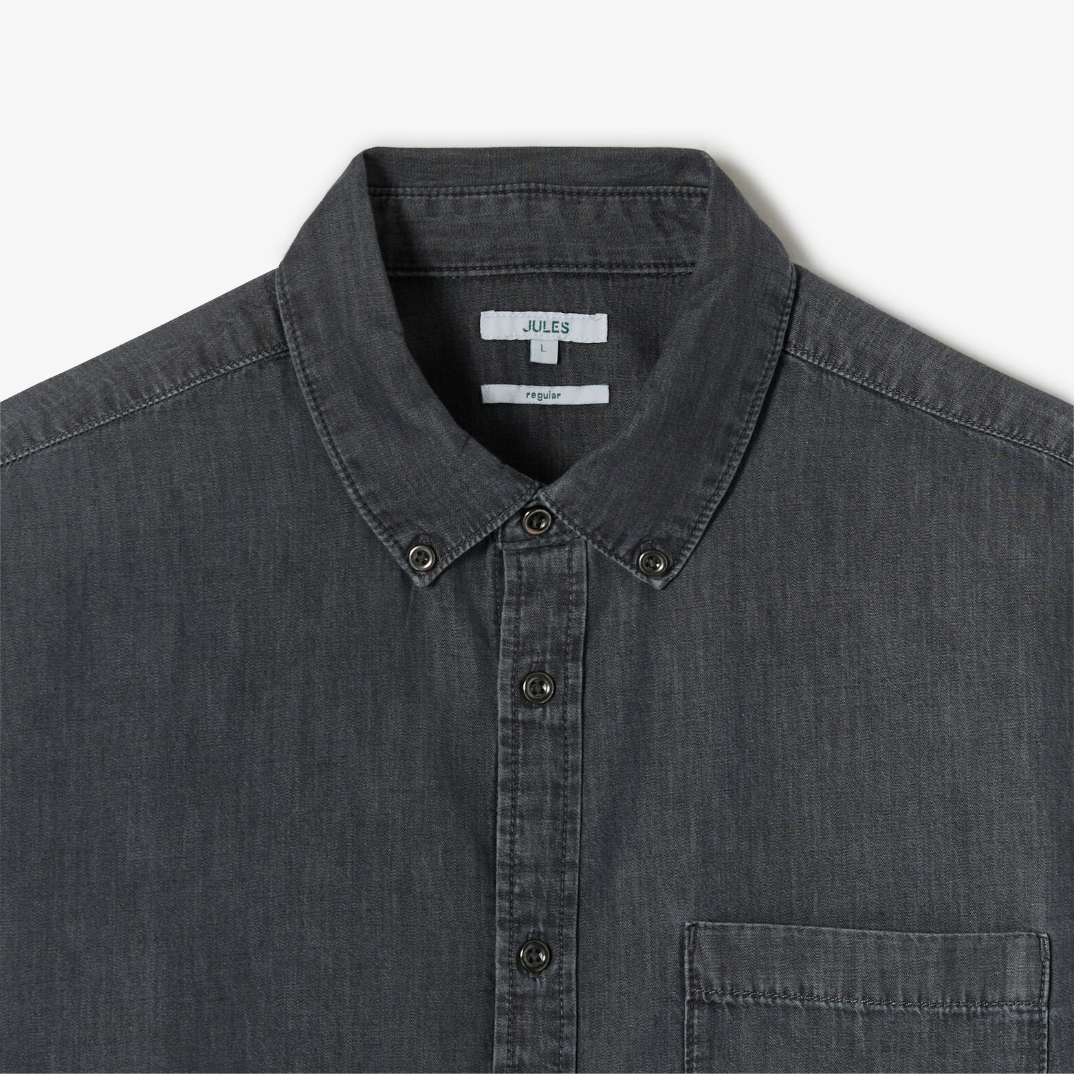 Regular fit hemd in denim katoen