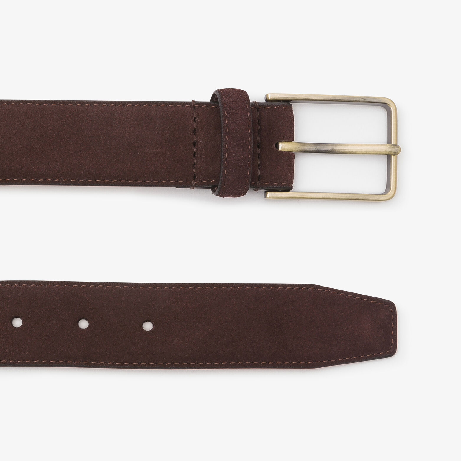 Ceinture en cuir su&egrave;de &agrave; boucle