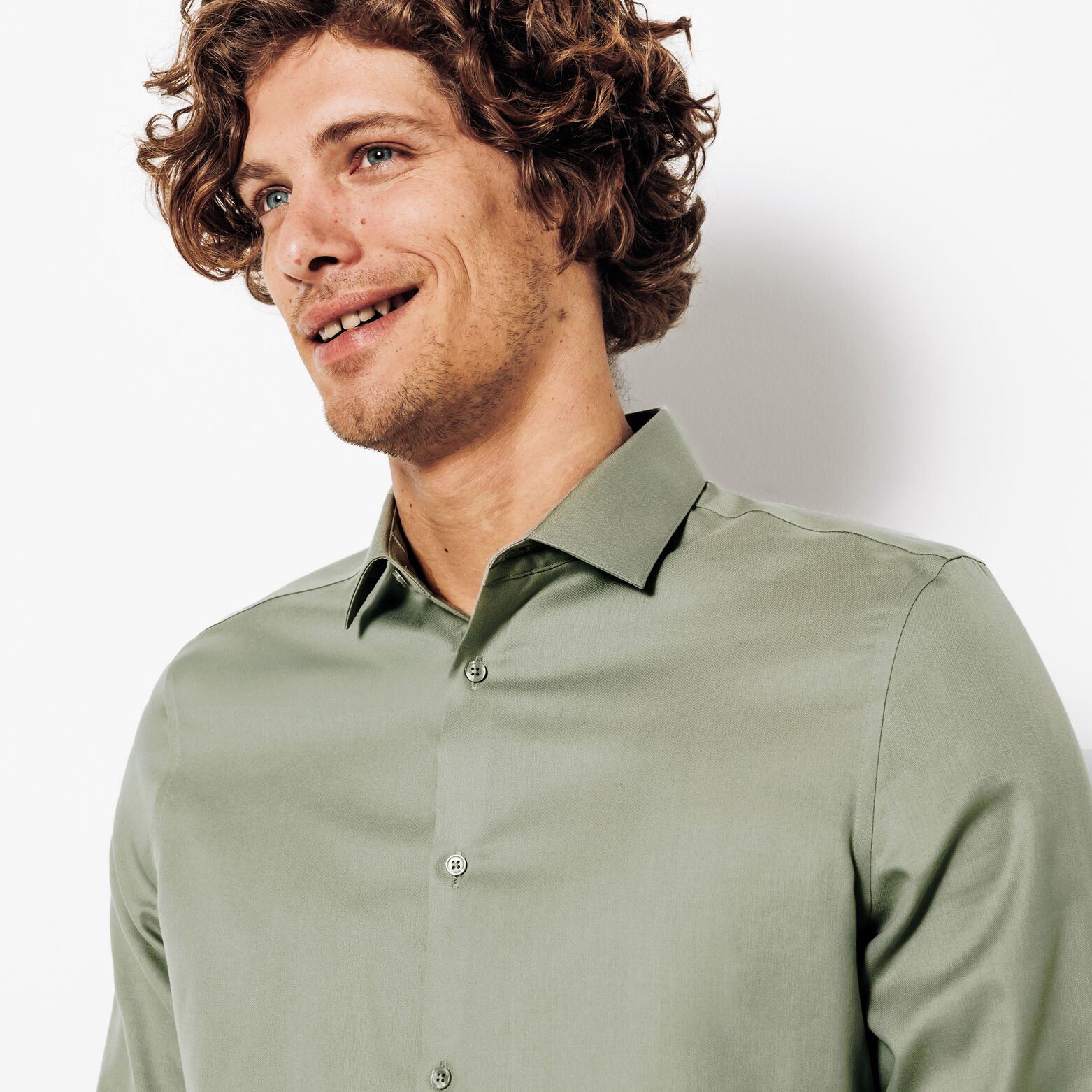 Strijkvrij slim effen hemd in katoen