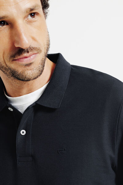 Polo manches longues piqu&eacute; uni