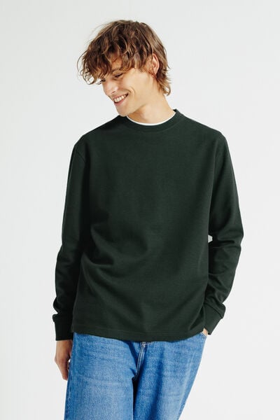 Tee shirt manches longues mati&egrave;re reli&eacute;f&eacute;e