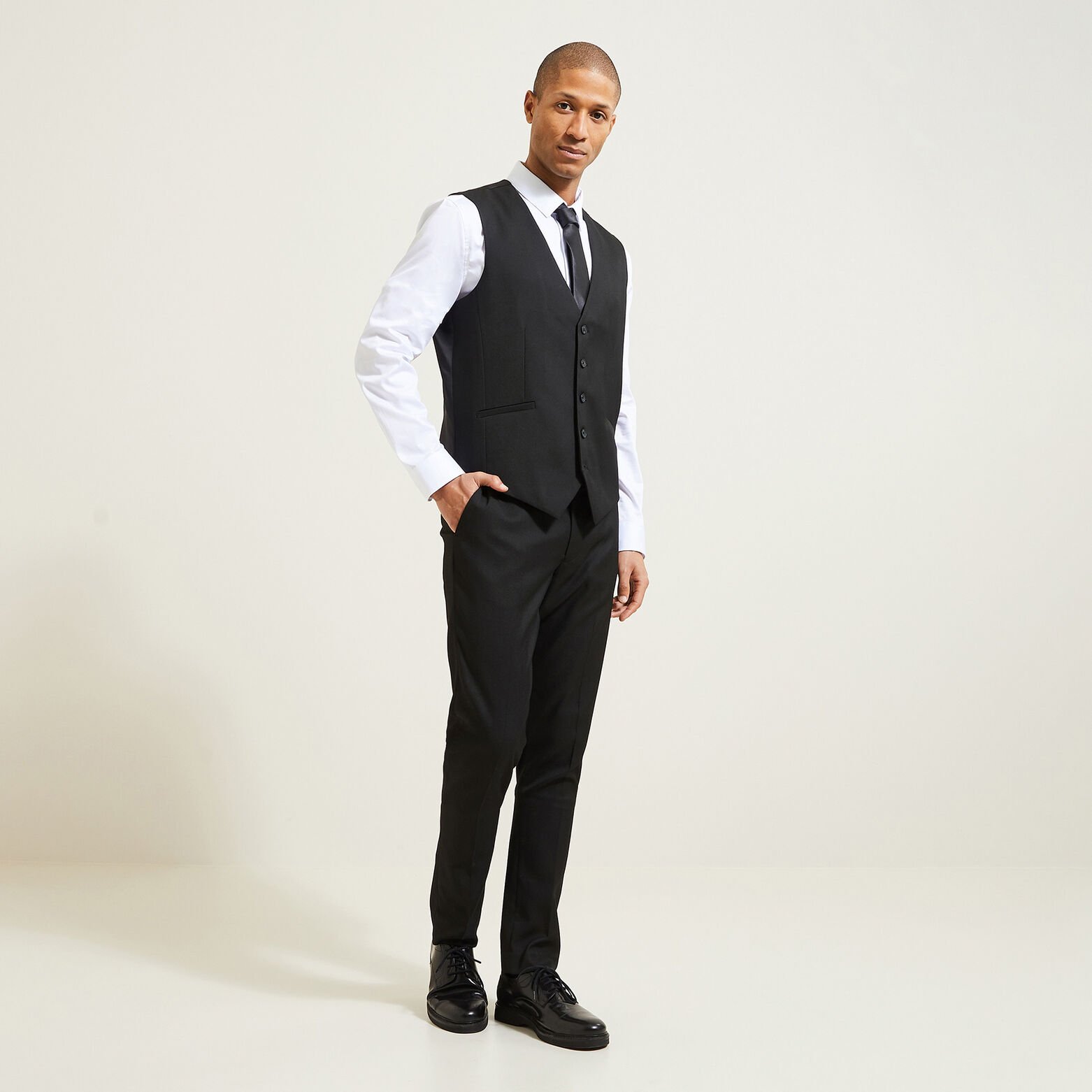 Slim effen kostuumgilet