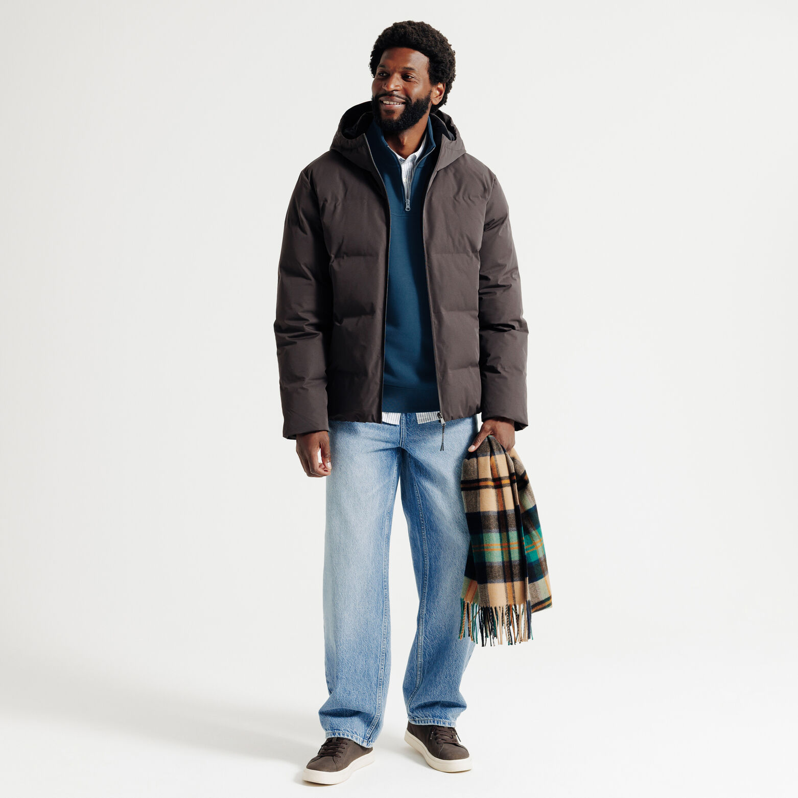 Sweat col montant zipp&eacute; uni