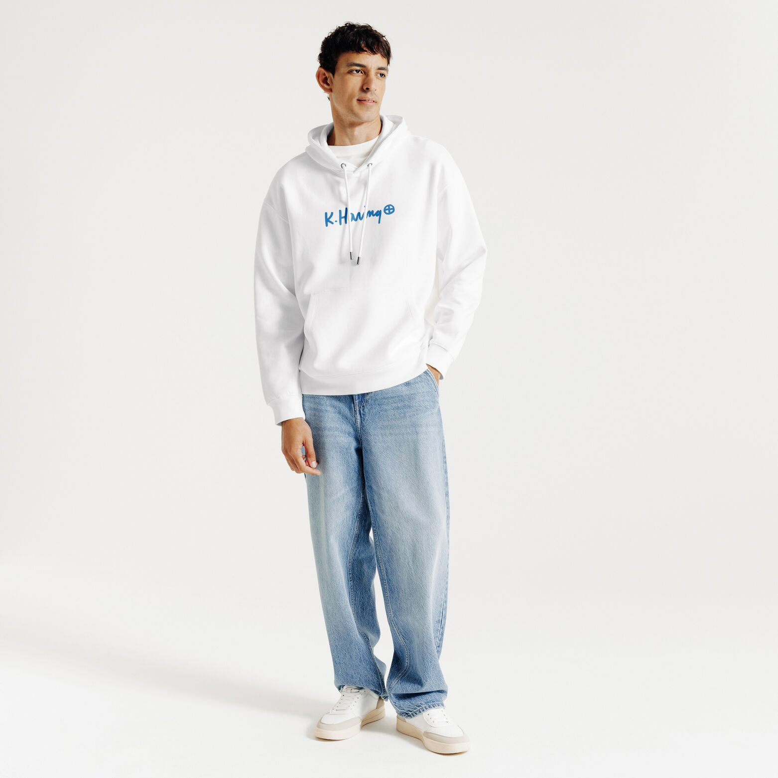 Sweat &agrave; capuche imprim&eacute; licence Keith Haring