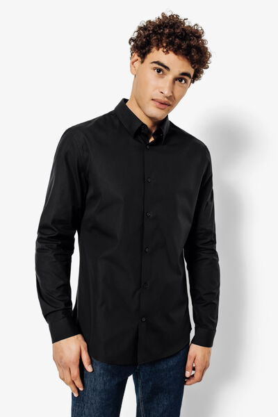 Chemise slim unie coton repassage facile