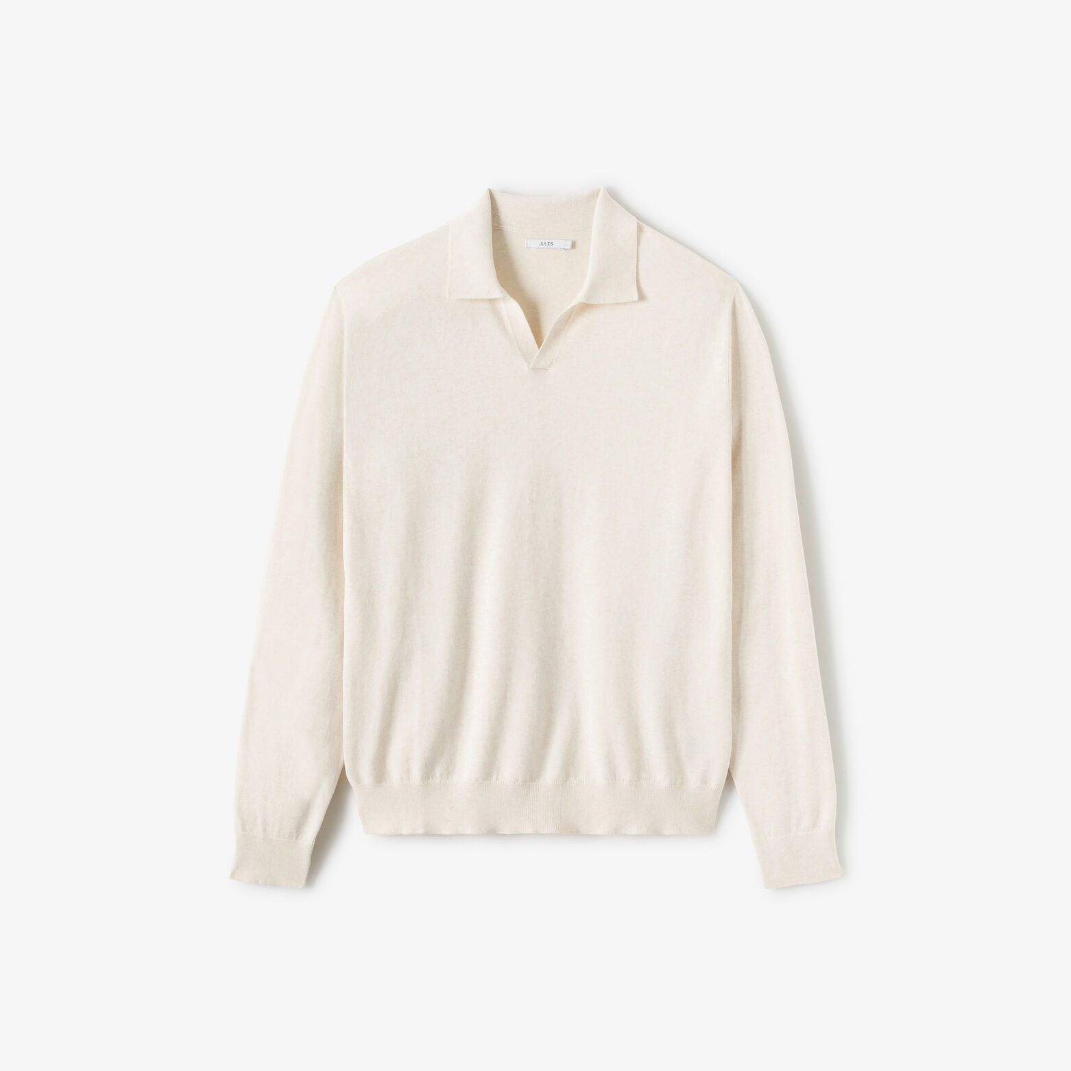 Polo en maille manches longues col resort