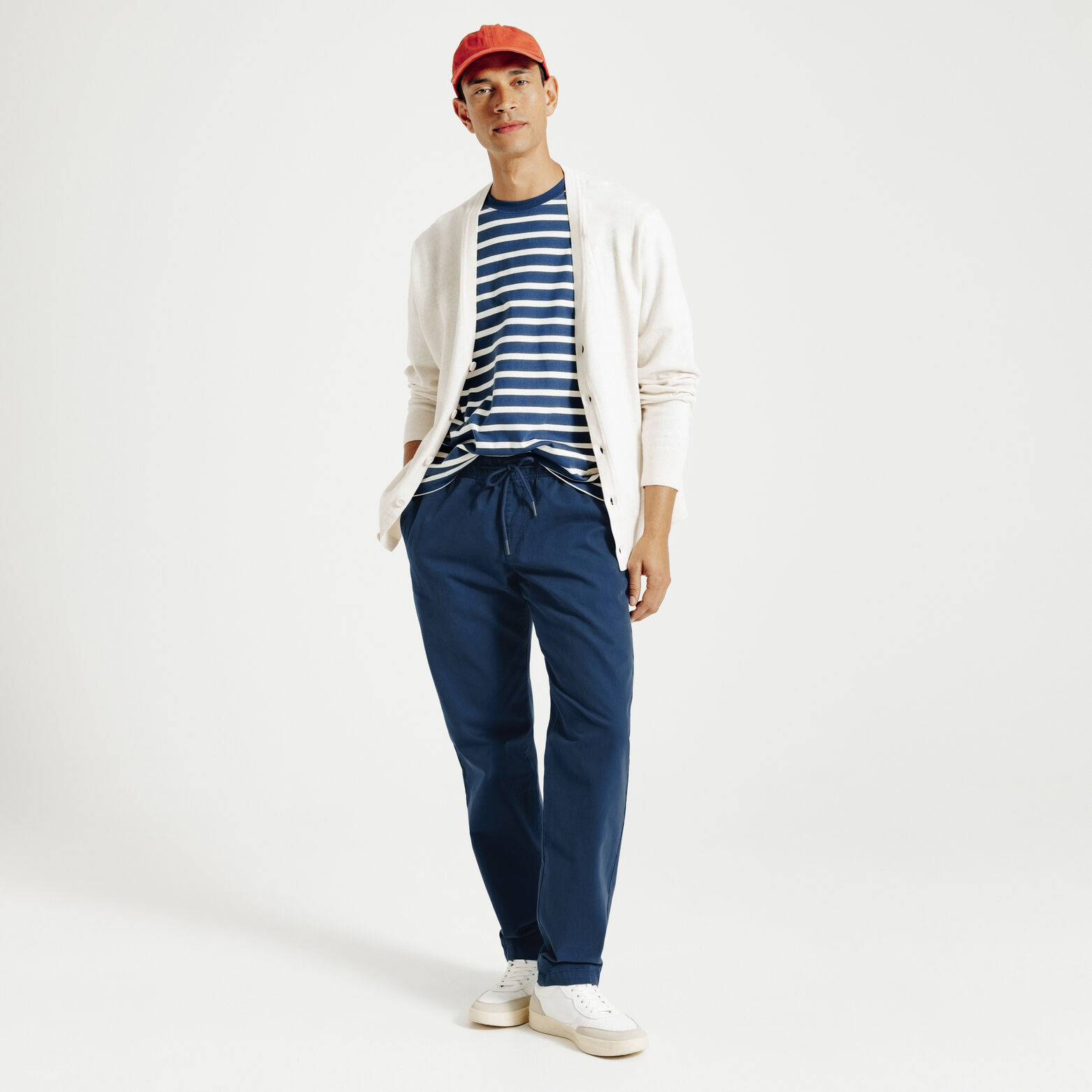 Pantalon straight taille &eacute;lastiqu&eacute;e