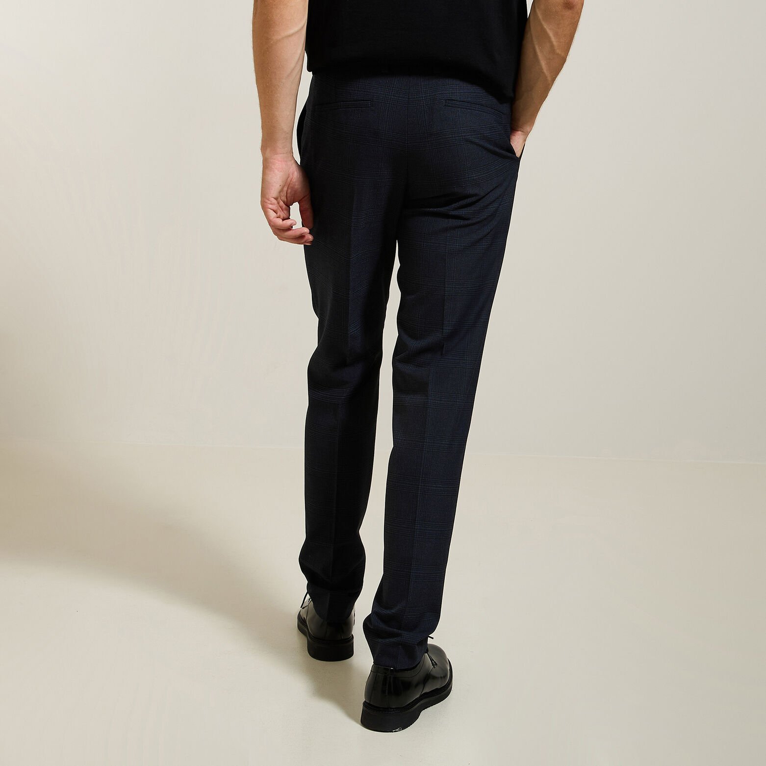 Pantalon de costume slim bistretch &agrave; carreaux