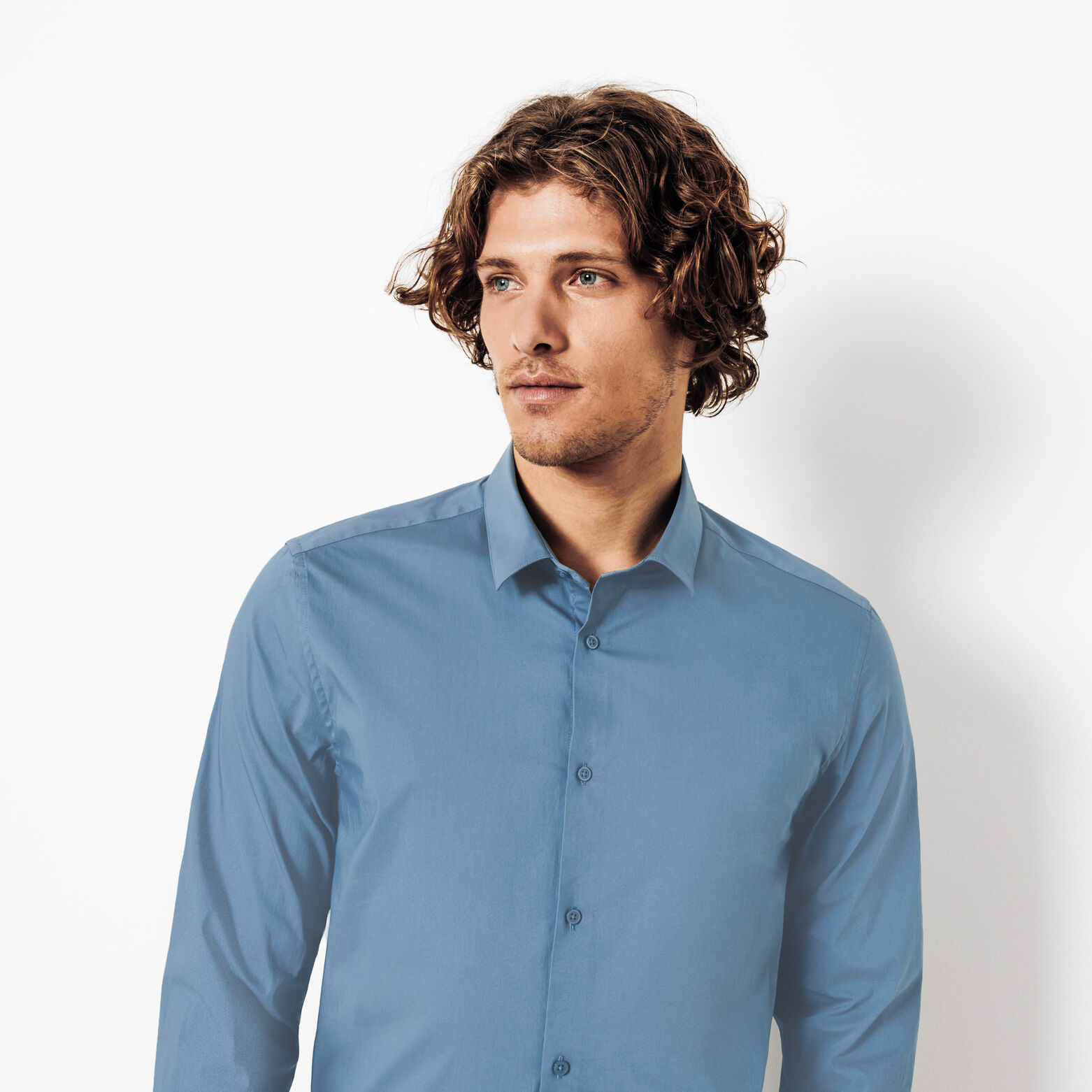 Chemise regular unie coton