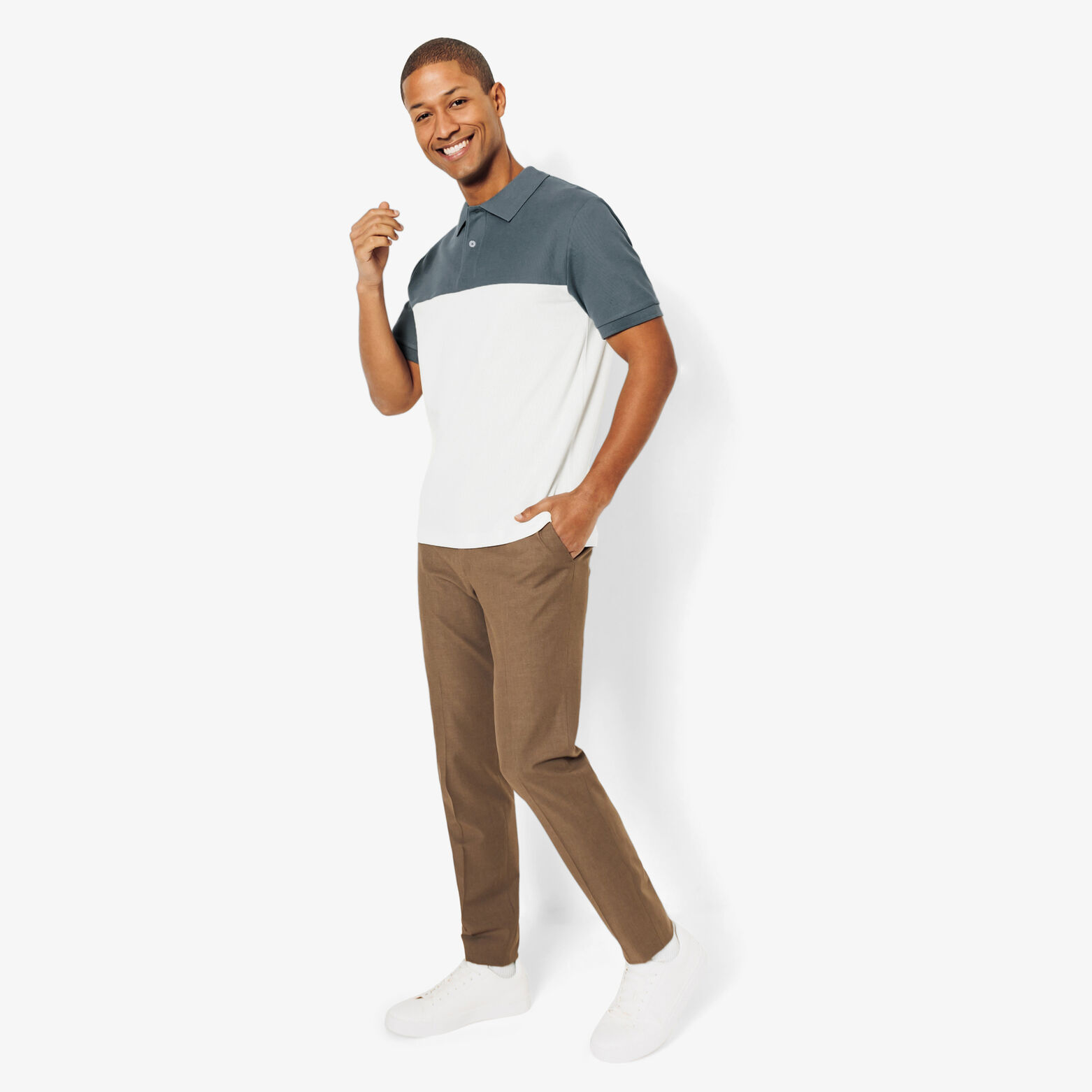 Polo manches courtes colorblock