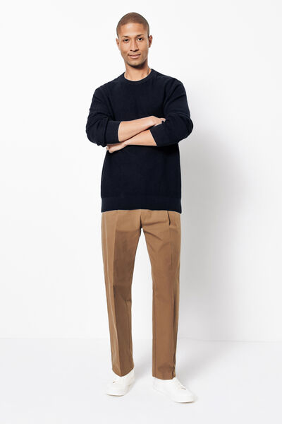 Pull col rond c&ocirc;te fantaisie