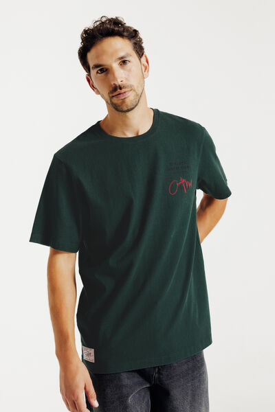 Tee shirt en coton broderie poitrine