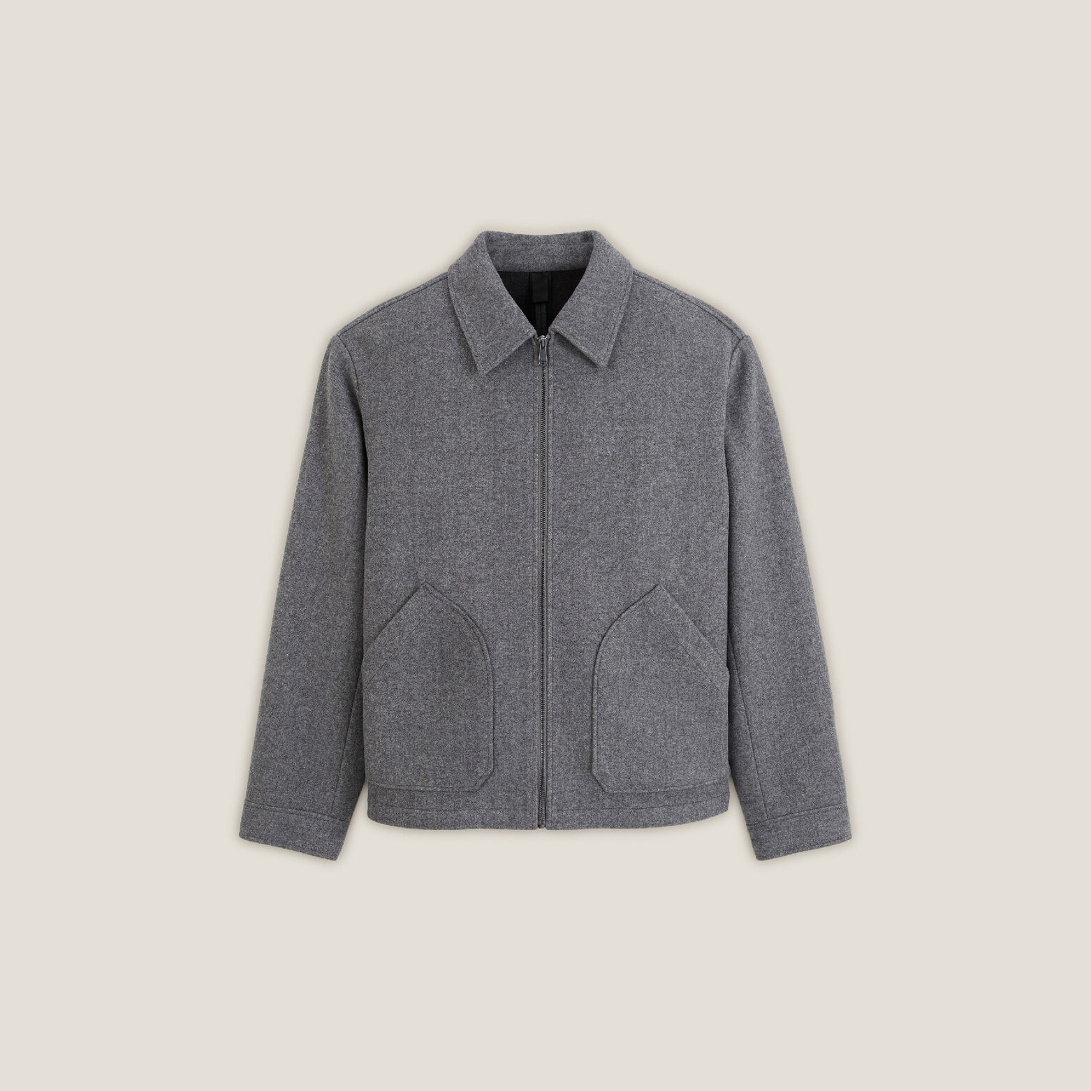 Blouson col chemise zipp&eacute;e