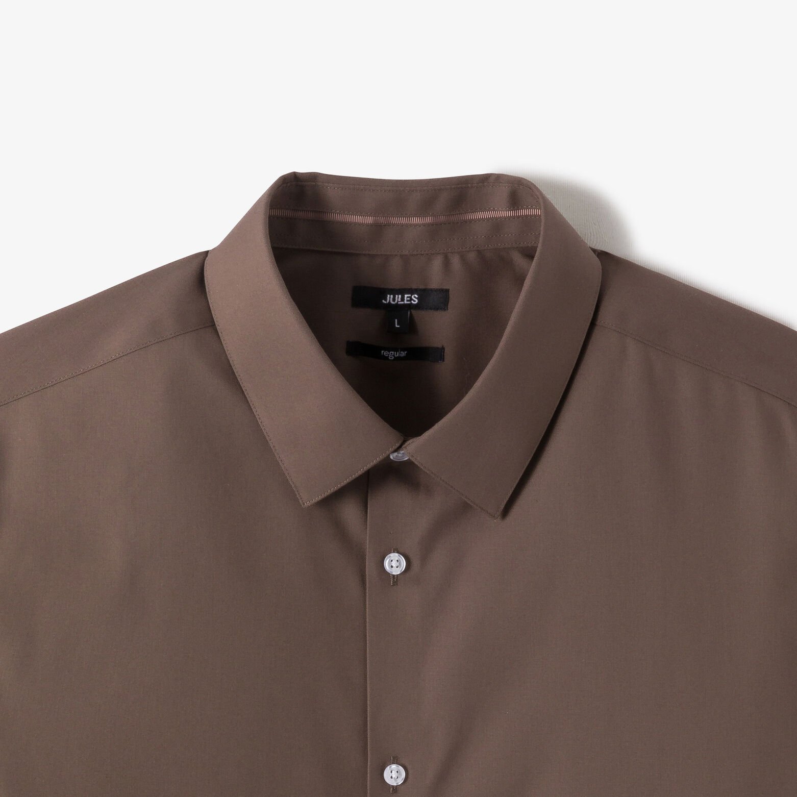 Strijkvrij regular fit hemd in katoen