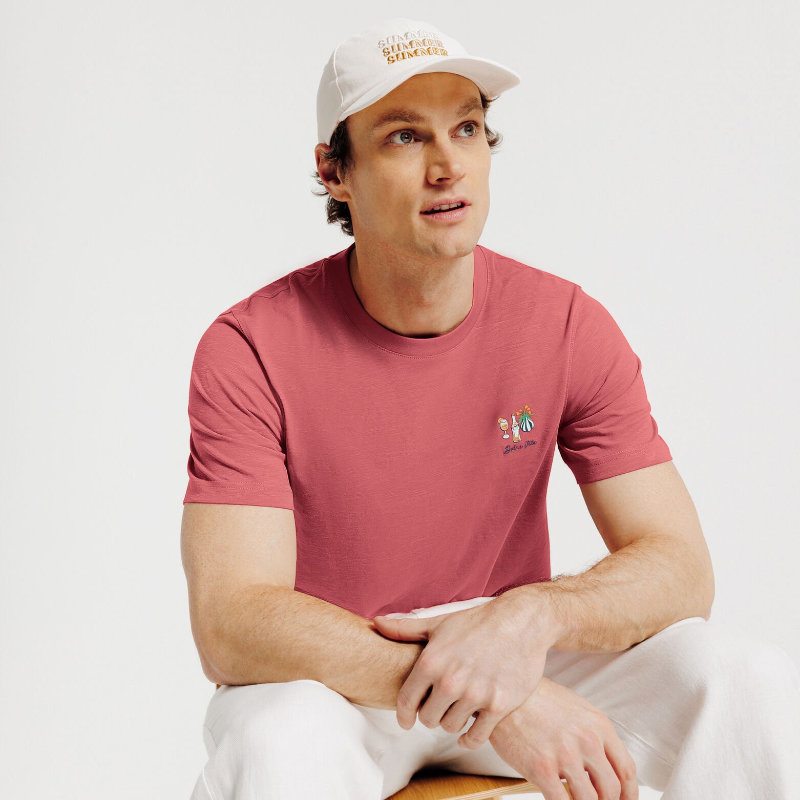 Tee shirt mati&egrave;re flamm&eacute;e broderie poitrine