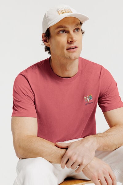 Tee shirt mati&egrave;re flamm&eacute;e broderie poitrine