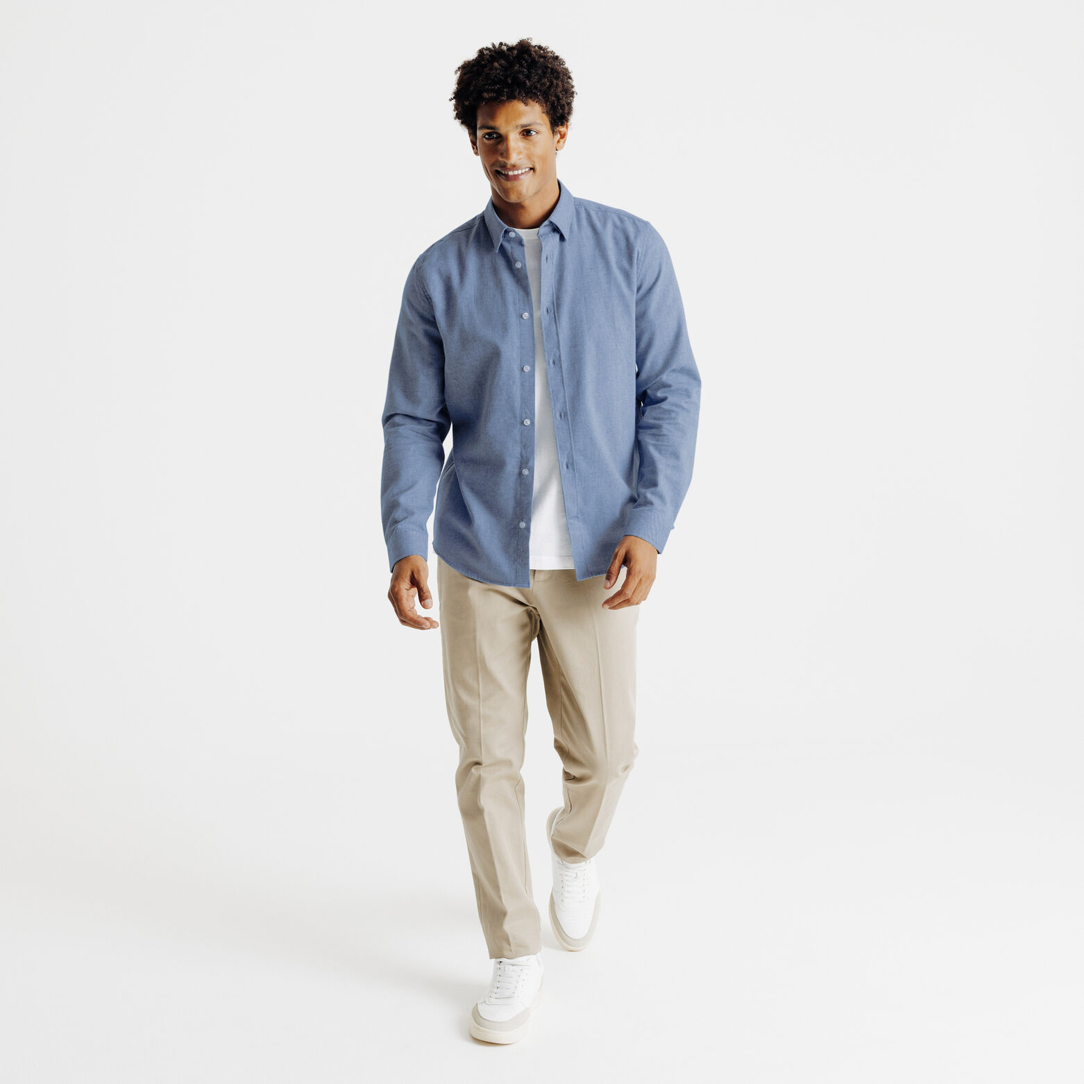 Slim fit hemd in flanelkatoen