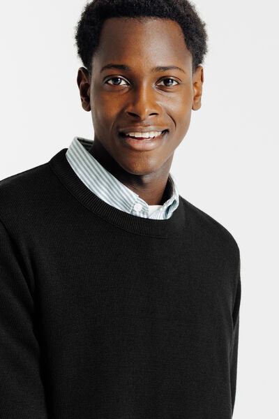 Pull laine col rond Made In France