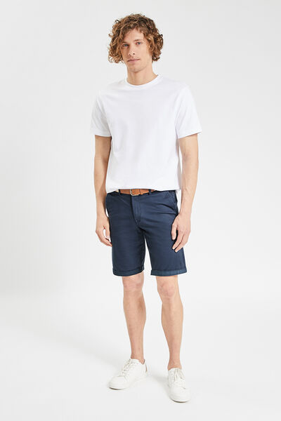 Bermuda chino uni avec ceinture