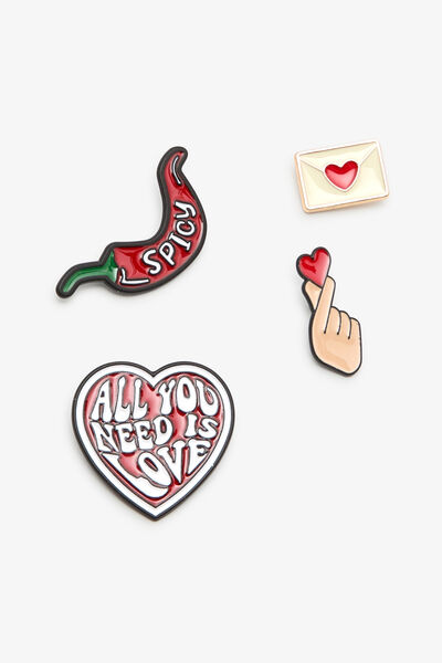 Lot de 4 pins Saint-Valentin