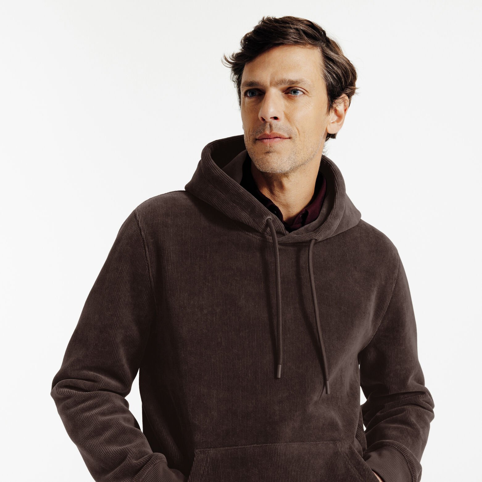 Sweater met kap in fluweel