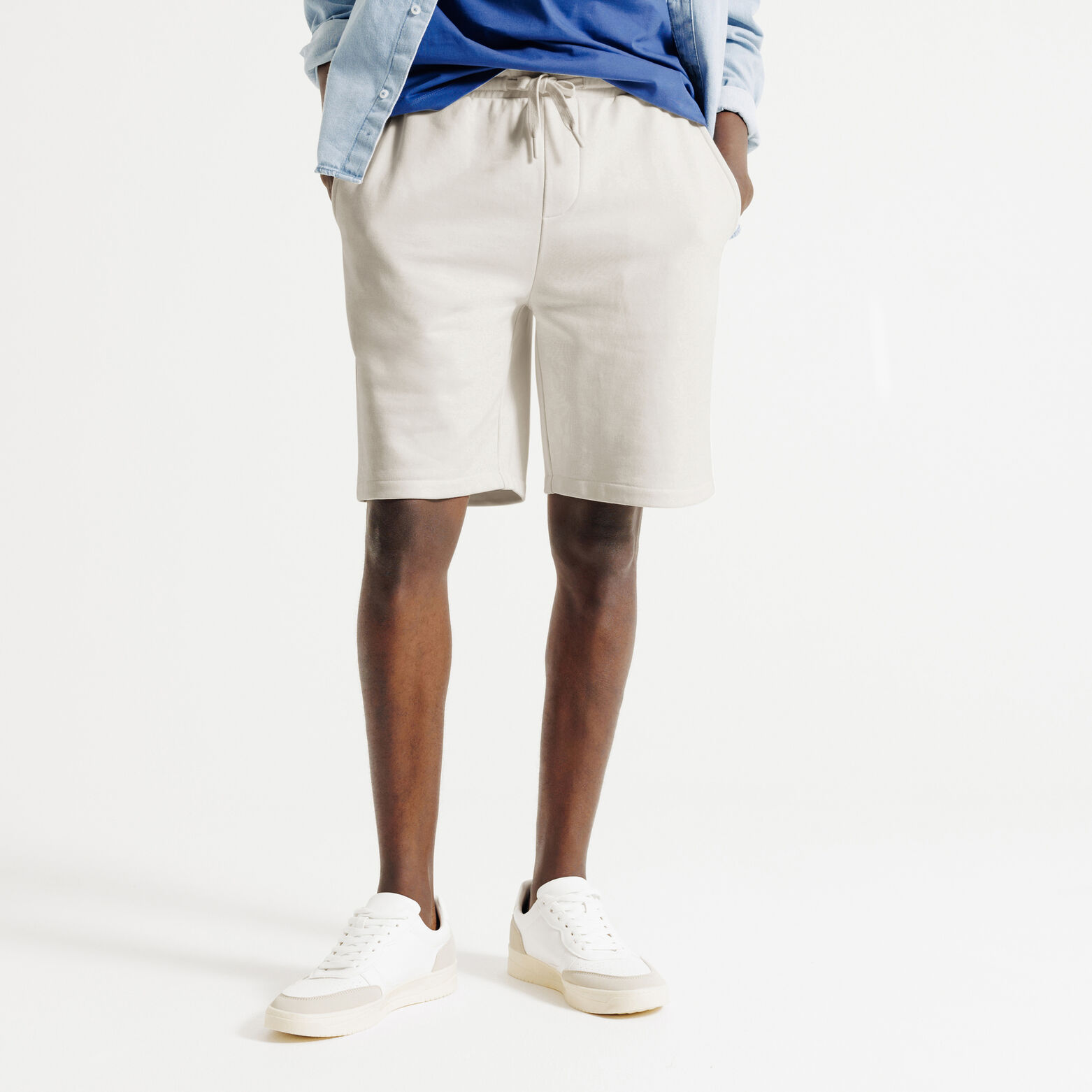 Short en molleton taille &eacute;lastiqu&eacute;e